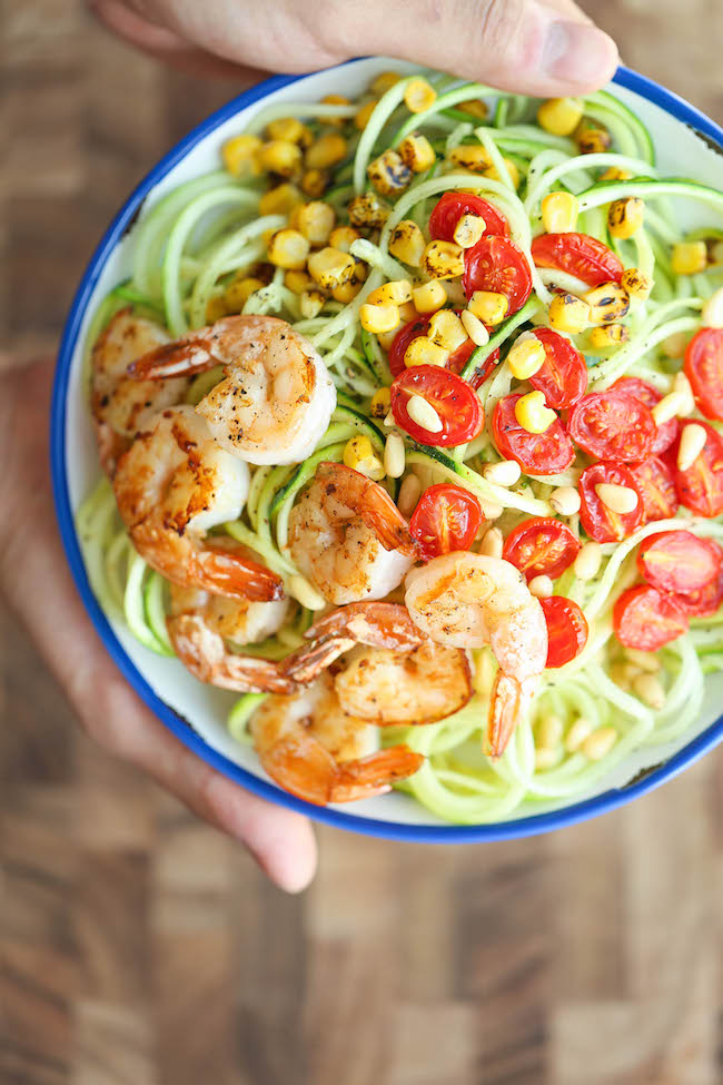 Shrimp and Zucchini Noodles W/Applesauce Cups