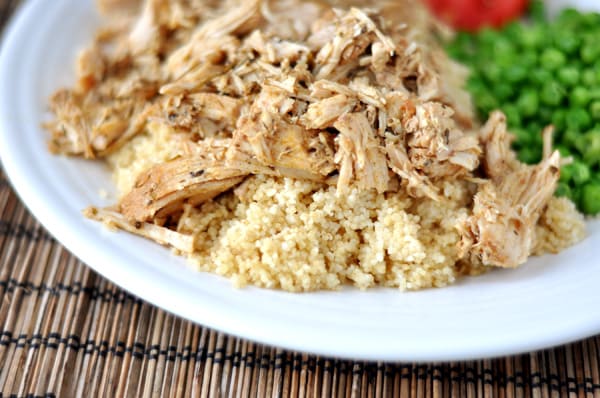 DUMP & GO Crockpot Mediterranean Pork w/Cauliflower Rice  & Apple Slices