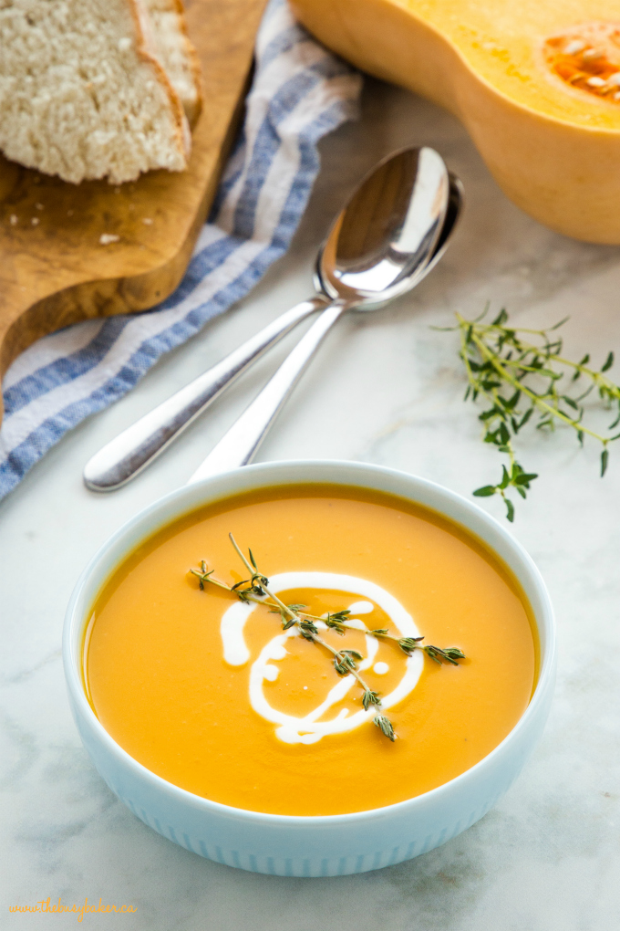 Creamy One Pot Butternut Squash Soup w/Sweet Kale  Salad & Apples